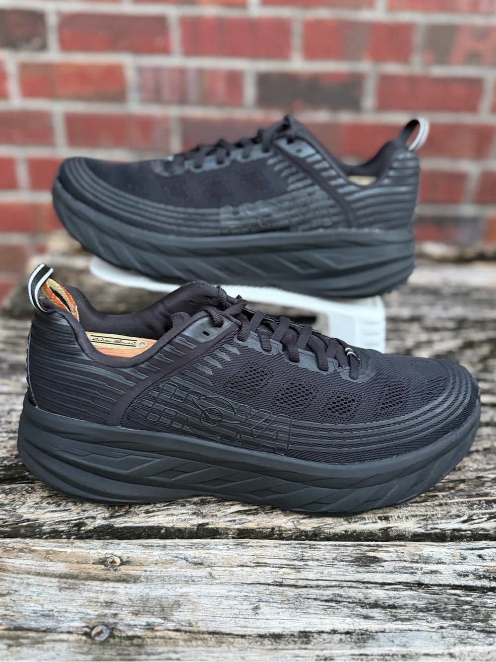 Hoka One One Bondi 6 Triple Black Men's Sz 11.5 Max Cushion Running Shoes X2 - Picture 11 of 16